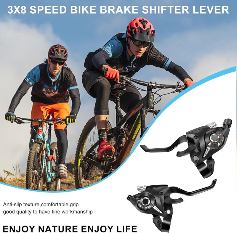 PATHGNAR Bike Shifter 24 Speed Brake and Shift Lever with Gear Indicator and V Brake Cable for Mountain Road Bicycle - Image 5